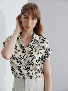 MOTF PREMIUM SILK BATWING SLEEVE SHIRT - Black and White - View 5