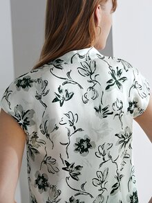 MOTF PREMIUM 100% SILK FLORAL BLOUSE - Multicolor - View 5