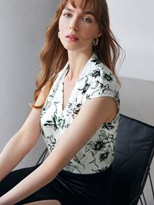 MOTF PREMIUM 100% SILK FLORAL BLOUSE - Multicolor - View 6