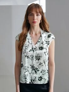 MOTF PREMIUM 100% SILK FLORAL BLOUSE - Multicolor - View 8