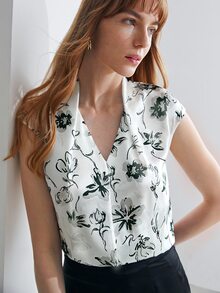 MOTF PREMIUM 100% SILK FLORAL BLOUSE - Multicolor - View 12