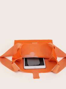 Colourblock Floral Crochet Bag - Orange - View 4