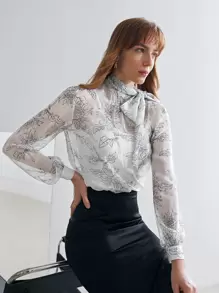 MOTF PREMIUM 100% SILK SEE THROUGH TOP WITHOUT CAMI - Black and White - View 2