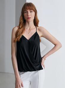 MOTF PREMIUM 真絲垂墜吊帶上衣 - 黑色 - 查看 2