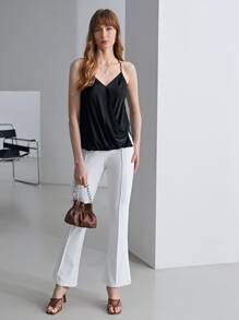 MOTF PREMIUM 真絲垂墜吊帶上衣 - 黑色 - 查看 10