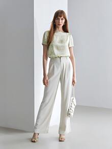 MOTF PREMIUM 100% SILK BOAT NECK TOP - Multicolor - View 9