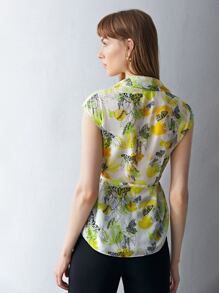 MOTF X Jo Situ Allen 100% SILK DRAPED BELTED TOP - Multicolor - View 2