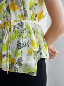 MOTF X Jo Situ Allen 100% SILK DRAPED BELTED TOP - Multicolor - View 8