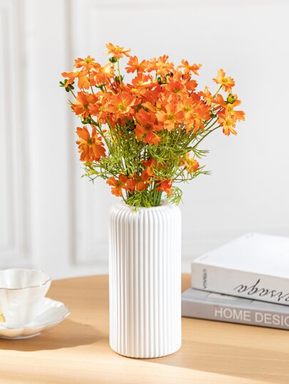 1/ Ceramic Look Plastic Composite Vase, Unbreakable Height 7.8 Inch Tabletop Dried Flower Vase Pampas Grass ation Artificial Home Bohemian Wedding Tafel Room Glass view 9