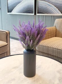 1个陶瓷外观塑料复合材料花瓶，不易碎，高7.8英寸，简约桌面花瓶，适用于干花、芦苇、人造花装饰，家居装饰，波西米亚风格，适用于婚礼、派对、家居、花瓶、中心摆件、餐桌装饰、礼物、生日、毕业典礼、房间装饰 - 深灰色 - 查看 4