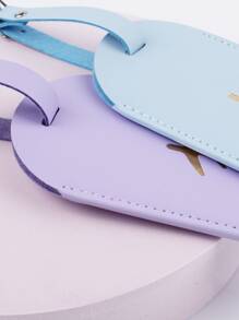 2pcs Couple Metallic Airplane Print Luggage Tag For Honeymoon Travel Accessories Card Holder Suitcase Tag Name Tag Card Sleeve Hanging Tag Pendant Travel Essentials Travel Accessories - Multicolor - View 4