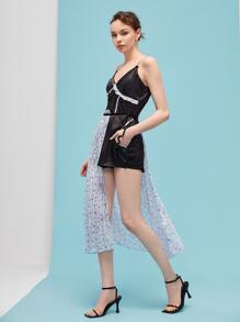 AllAlong Designer Two Ways Cami Romper & Floral Flower Print Cape, Women Clothes, For Summer, Holiday, Festival - Multicolor - View 4