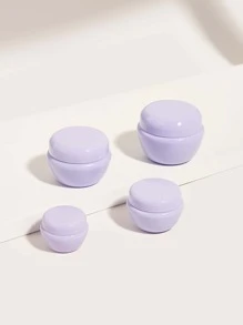 Hũ Mỹ Phẩm, 4 Hũ Kem Tròn Màu Trơn Dễ Thương 5G/10G/20G/30G Hũ Kem Rỗng Bằng Nhựa Tại Nhà Hoặc Khi Di Chuyển - Màu tím hoa cà - Xem 1