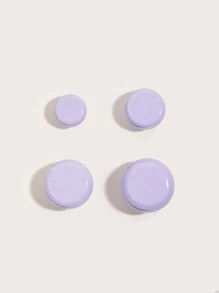 Hũ Mỹ Phẩm, 4 Hũ Kem Tròn Màu Trơn Dễ Thương 5G/10G/20G/30G Hũ Kem Rỗng Bằng Nhựa Tại Nhà Hoặc Khi Di Chuyển - Màu tím hoa cà - Xem 3
