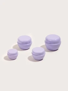 Hũ Mỹ Phẩm, 4 Hũ Kem Tròn Màu Trơn Dễ Thương 5G/10G/20G/30G Hũ Kem Rỗng Bằng Nhựa Tại Nhà Hoặc Khi Di Chuyển - Màu tím hoa cà - Xem 4
