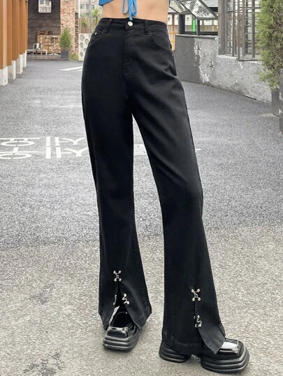 DAZY Jeans con corchete cremallera