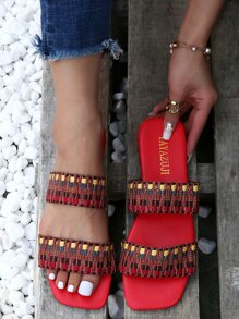 鋸齒圖案涼鞋 - 彩色 - 查看 2