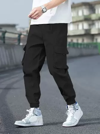 Guys Drawstring Waist Cargo Pants