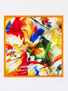 MOTF X KANDINSKY INSPIRED 12mm絲綢印花圍巾,高雅大方 - 彩色 - 查看 2