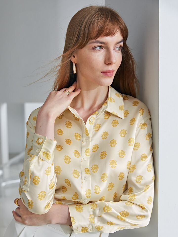 MOTF PREMIUM 1 シルク プリント シャツ | SHEIN JAPAN