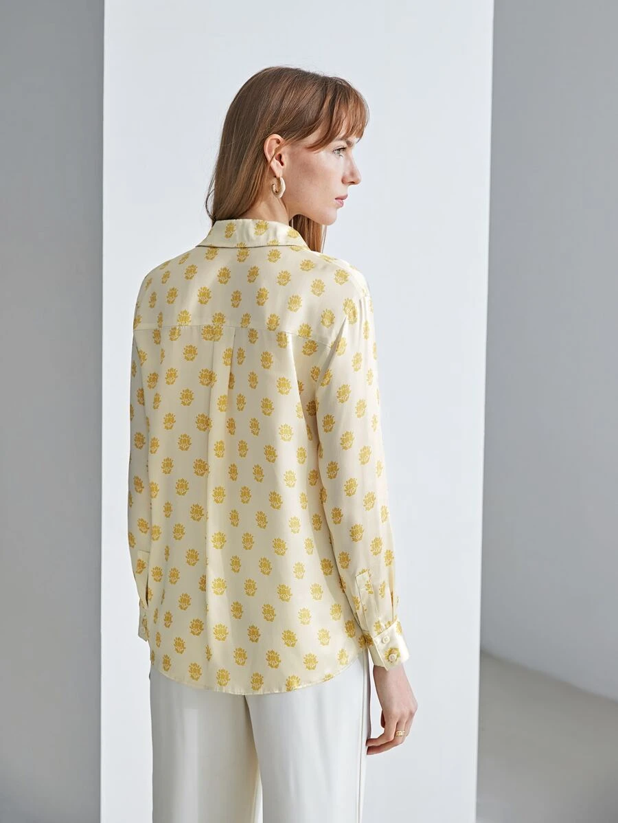 MOTF PREMIUM Chemisier en 100% soie à imprimé