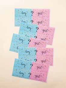 10件字母圖形瓶包裝貼紙 - 彩色 - 查看 2