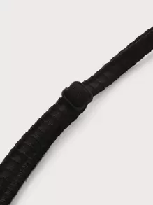 SHEIN ICON Áo hai dây Tương phản ren xoắn lại Gân đan màu trơn Gợi cảm - màu đen - Xem 4