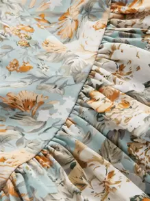 Dreamara 大碼印花荷葉邊緊身吊帶連衣裙 - 彩色 - 查看 3