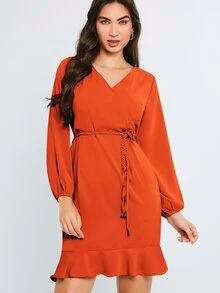 Women Dresses - Orange - View 3