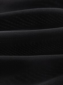 SHEIN ICON Áo hai dây Bất đối xứng Thắt nút Xù nhỏ Buộc lại màu trơn Gợi cảm - màu đen - Xem 4