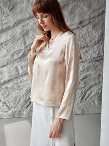 MOTF PREMIUM 100% SILK STRAIGHT TOP - Apricot - View 5