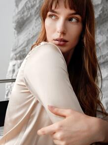 MOTF PREMIUM 100% SILK STRAIGHT TOP - Apricot - View 11