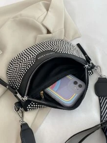 女士閃亮鑽石肩袋,配有附帶包,2入組斜挎包和腰包,適用於休閒或運動活動,適用於春夏季,適用於日常、攝影和通勤。隱藏拉鍊口袋,具有安全性。 - 彩色 - 查看 7