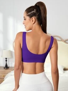 Yoga Basic Seamless Breathable Softness Sports Bra - Purple - View 2