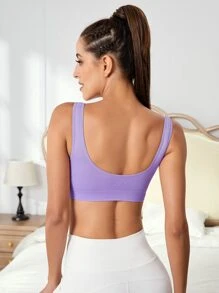Yoga Basic Seamless Breathable Softness Sports Bra - Lilac Purple - View 2