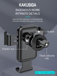 Minimalist Car Air Outlet Phone Holder - Black - View 4