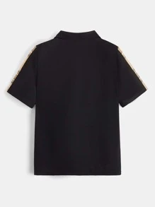 SHEIN 中小童男孩格紋短袖polo衫