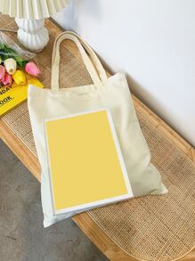 FRIFUL Einkaufstasche mit Kirsch-Dekor, Schultasche, Schultasche, tragbar, faltbar, Business-Lässig, geeignet für Teenager-Mädchen, Studentinnen, Lehrer, Berufseinsteiger und Büroarbeiter, Urlaub, Strand, Feiertage, Einkaufen, kawaii Kirsch-Elemente - Beige - Übersicht 4