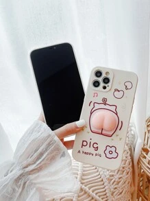 有趣的卡通豬紓壓指壓手機殼 - 彩色 - 查看 2