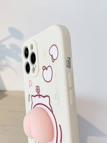 有趣的卡通豬紓壓指壓手機殼 - 彩色 - 查看 3
