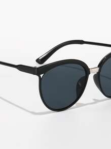 1 Pair Round Beach Sun Glasses, Suitable For Family Outing, Travel, Sports Style, Beach, Electronic Music Festival, Holiday Fashion, Summer Accessories, UV Protection, Driving, Vacation, Golf, Hiking, Street Style, Outdoor Outfitting, Vacation Atmosphere, Elegant Attire, Street Style Accessory, Sports, Party, Fishing, Outdoor Activities, Vacation For Summer Beach Vacation,Outdoor,Travel - Dark Grey - View 4