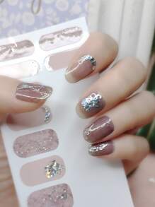 1 miếng dán móng tay mạ vàng - màu nâu - Xem 2