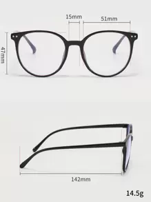 1pair Black Eyeglasses For Daily Life - Black - View 3