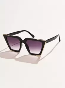 1 pieza Gafas de mujer de moda con marco metálico de ojo de gato, accesorios de para outfits de mujer casual de negocios, regalo para verano, vacaciones, al aire libre, viaje