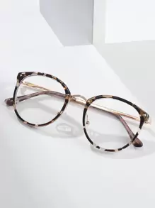 Unisex Round Metal Frame Glasses For Computer, Gaming, TV, Phone Use, Reduce Eye Fatigue, Light, Fashion Optical Clear Lens Eyeglasses - Clear - View 2