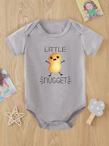 Baby Girl Cartoon And Letter Graphic Bodysuit