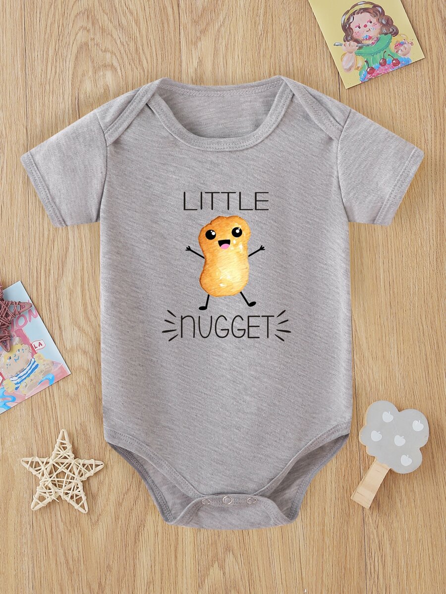 Baby Girl Cartoon And Letter Graphic Bodysuit