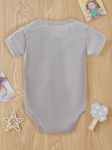 Baby Girl Cartoon And Letter Graphic Bodysuit