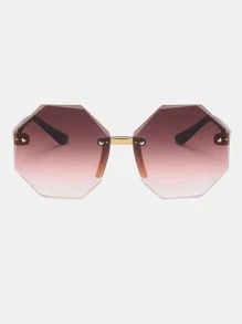 Niños Gafas de moda sin montura geométrico - Marrón - Ver 3