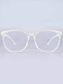 Clear Round Frame Glasses - Clear - View 2